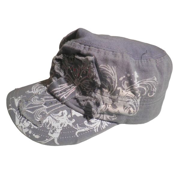 3 Cross Motif Painter Distressed Hats / Caps, Blue, Gray, Tan, Adjustable Buckle - Picture 5 of 7